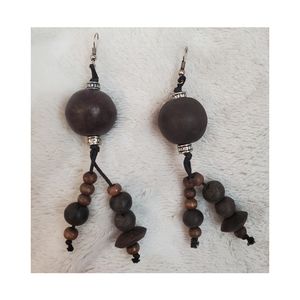 NWOT handmade wood earrings